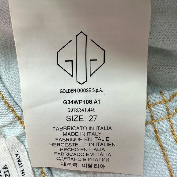 NWT Golden Goose Jolly Cropped Straight Jean Carrot Fit Light Wash size 27 - Picture 7 of 14